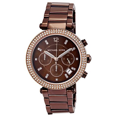 michael kors parker chronograph chocolate dial ladies watch mk5578|Michael Kors MK5578 Parker Chronograph Chocolate Dial .